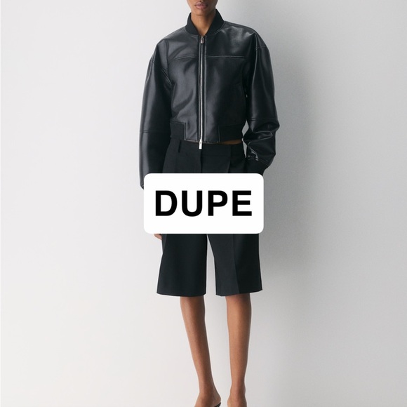 Abercrombie & Fitch Bomber Black Leather Jacket - Picture 6 of 6